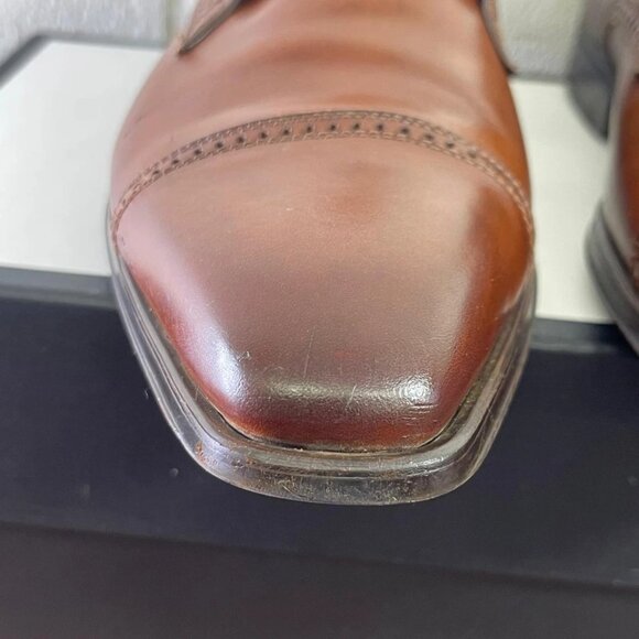 Magnanni 13317 Cap Toe Brown Leather Oxford Dress Shoes Lace up Men's Size 8.5 M - Picture 10 of 13